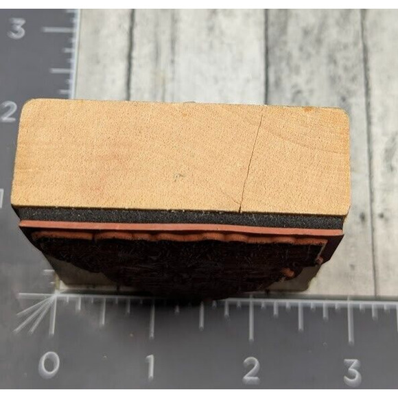 Christmas Tree Gifts Presents Toys Rubber Stamp Wood #i85 - Picture 3 of 3